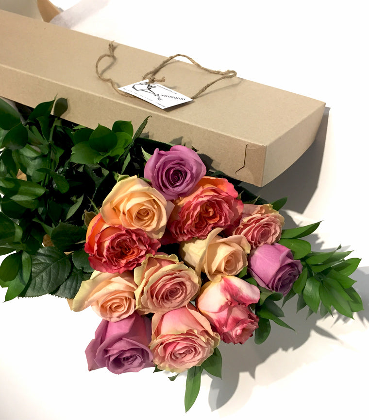 Roses longues colorées Fête des mères 5500 M box