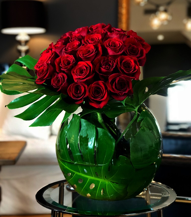 Bouquet 50 longues roses rouges