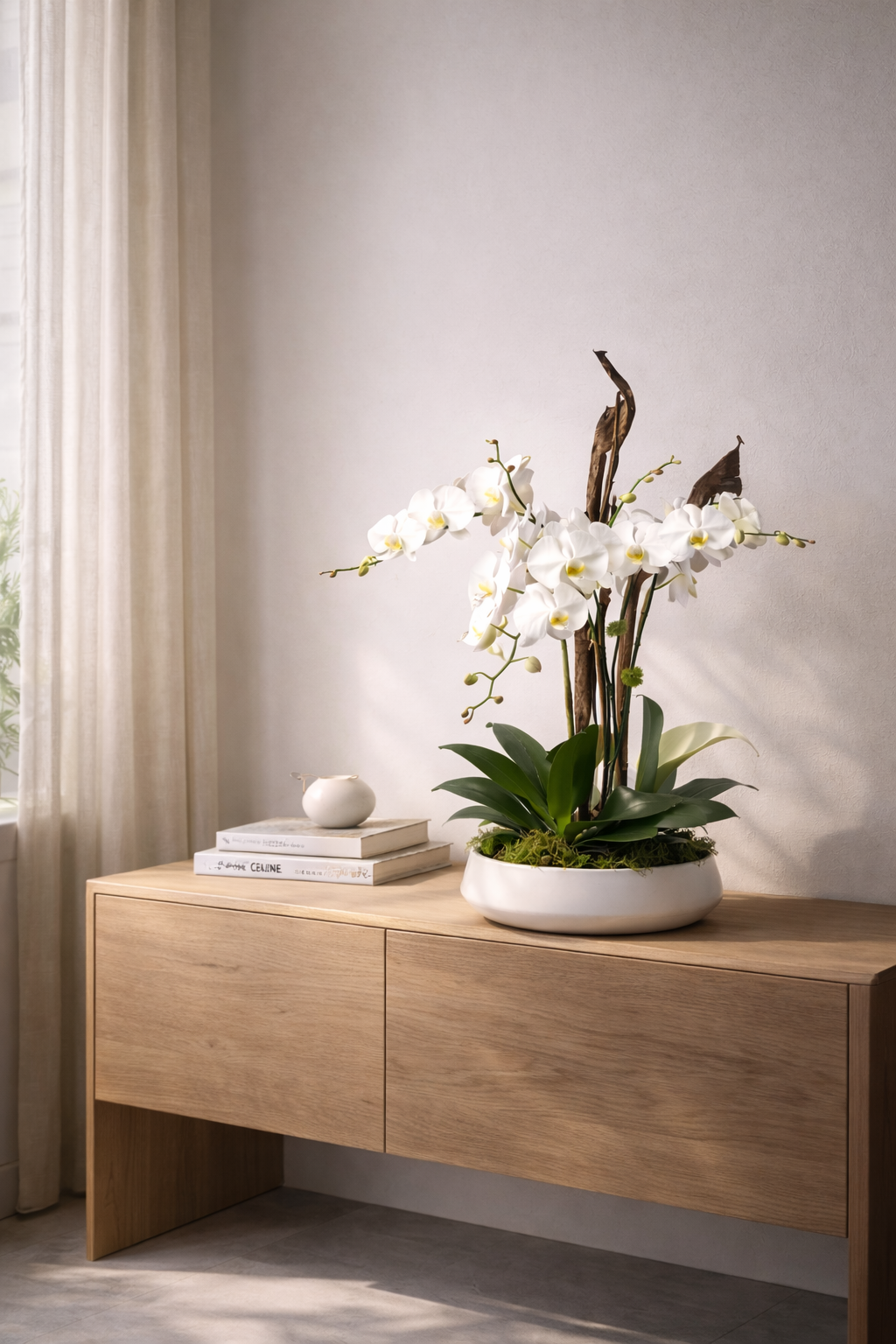 plant with nice orchids flowers white