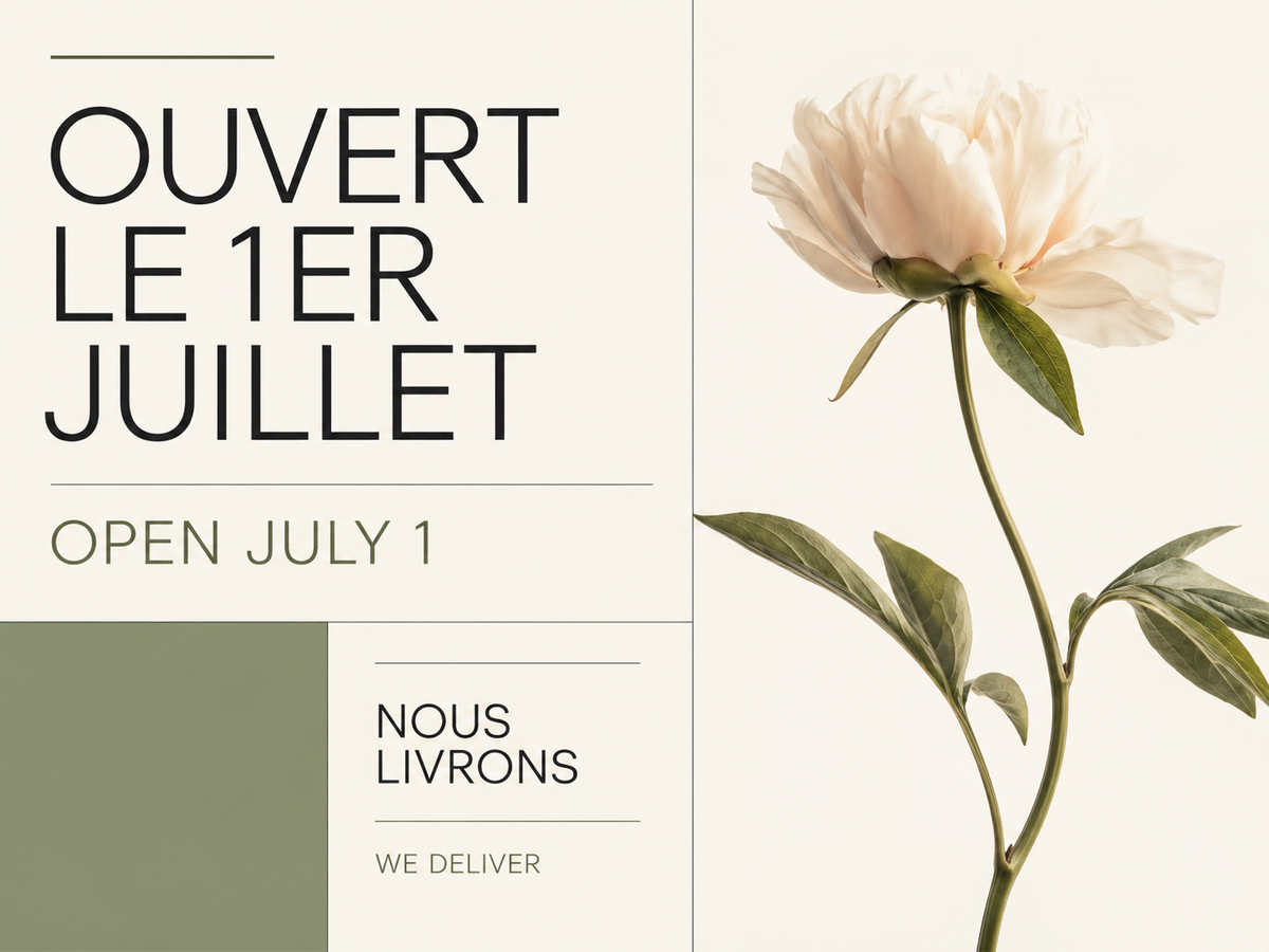 florist open on july 1st and we deliver in Montreal