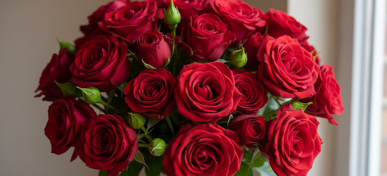 only red roses bouquet